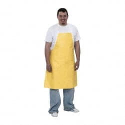 Disposable & Chemical-Resistant Apron:  36" Length,  10.00 mil Thick,  Yellow