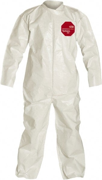 Dupont SL120BWHLG00120 Non-Disposable Rain & Chemical-Resistant Coverall: White, Saranex 