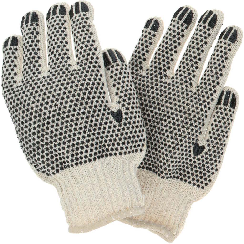 PRO-SAFE - Work Gloves: Size Large, PVC-Coated, Cotton Blend