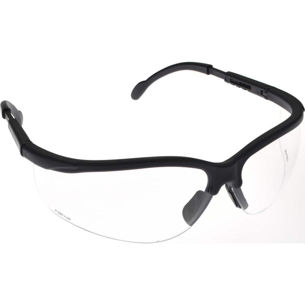 Safety Glass: Scratch-Resistant, Polycarbonate, Clear Lenses, Half-Framed