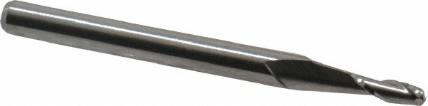 Square End Mill: 5/64'' Dia, 0.24'' LOC, 1/8'' Shank Dia, 1-1/2'' OAL, 2 Flutes, Solid Carbide