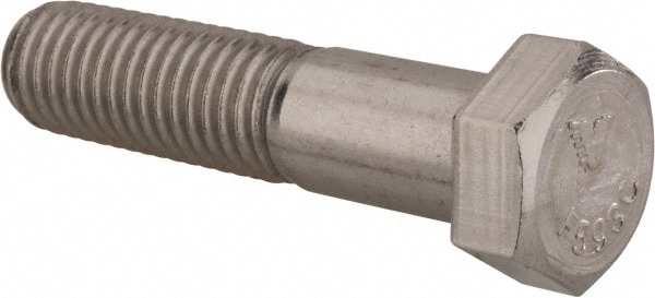 Value Collection R57001262 Hex Head Cap Screw: 9/16-18 x 2-1/2", Grade 18-8 Stainless Steel, Uncoated Image