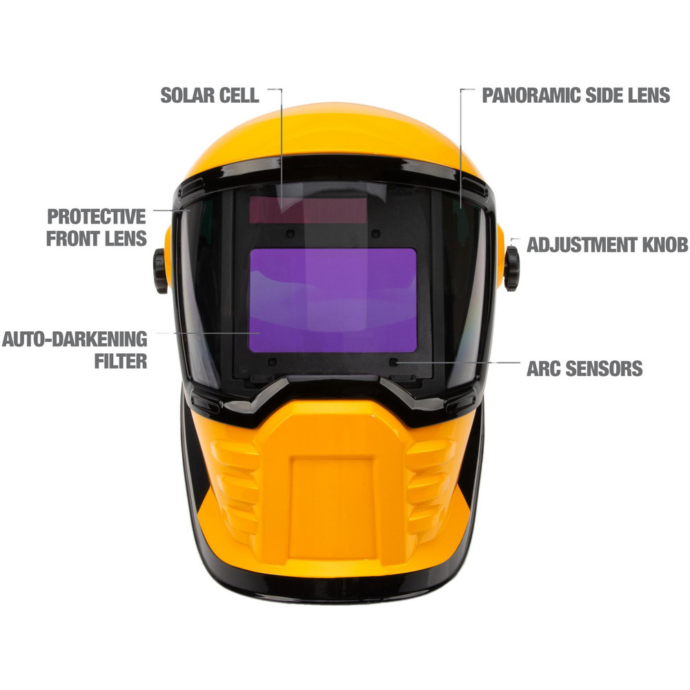 DeWALT Welding Helmet with Digital Controls Yellow, Nylon & Polycarbonate, Shade 4 to 13