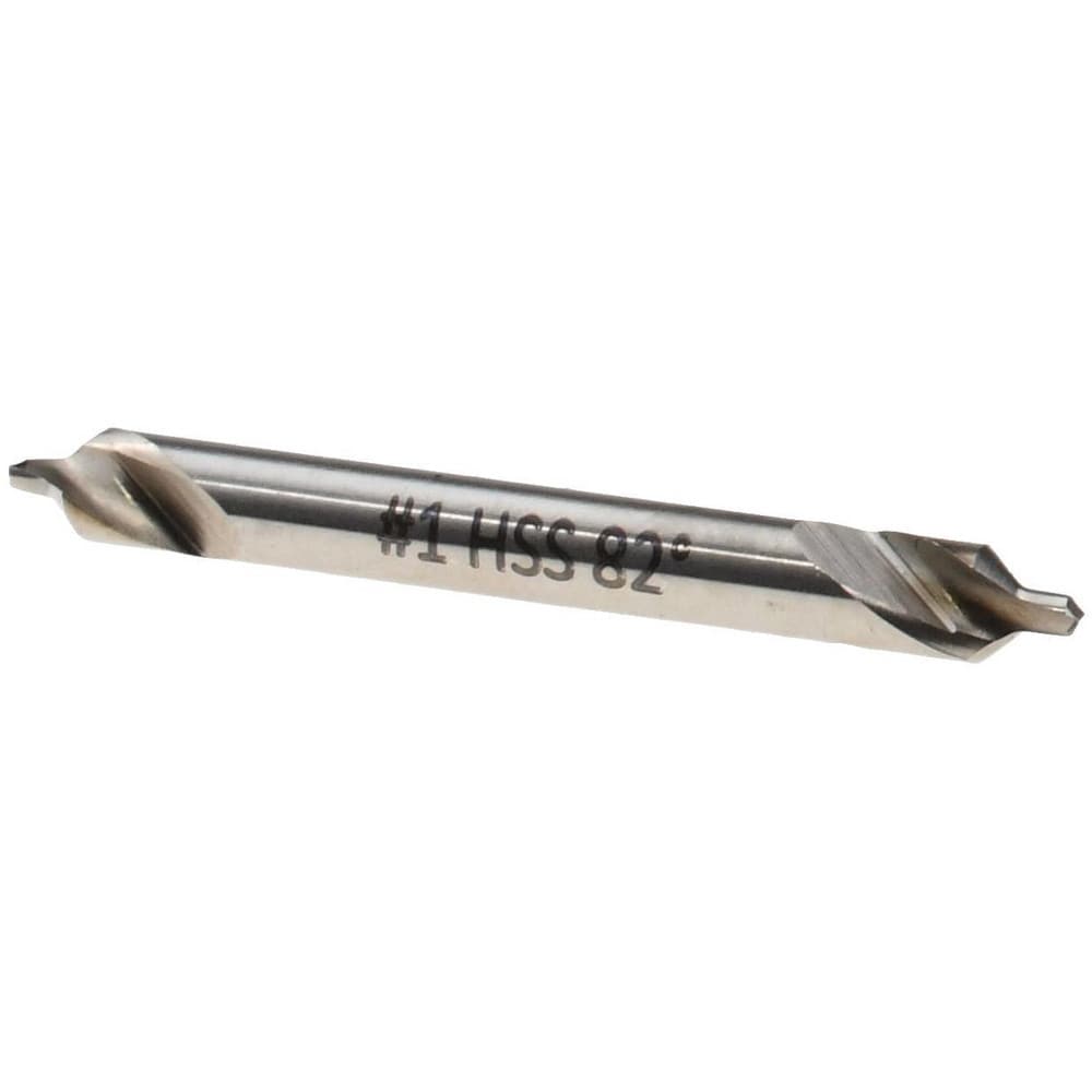 Combo Drill & Countersink: #1, 1/8" Body Dia, High Speed Steel