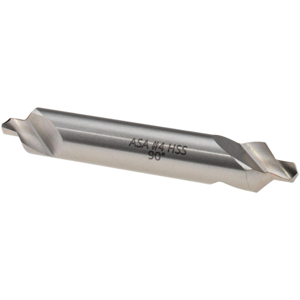 Combo Drill & Countersink: #4, 5/16" Body Dia, High Speed Steel