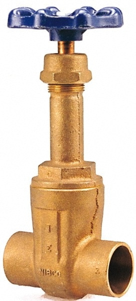 NIBCO NJ0500E Gate Valve: Rising Stem, Soldered, Bronze 