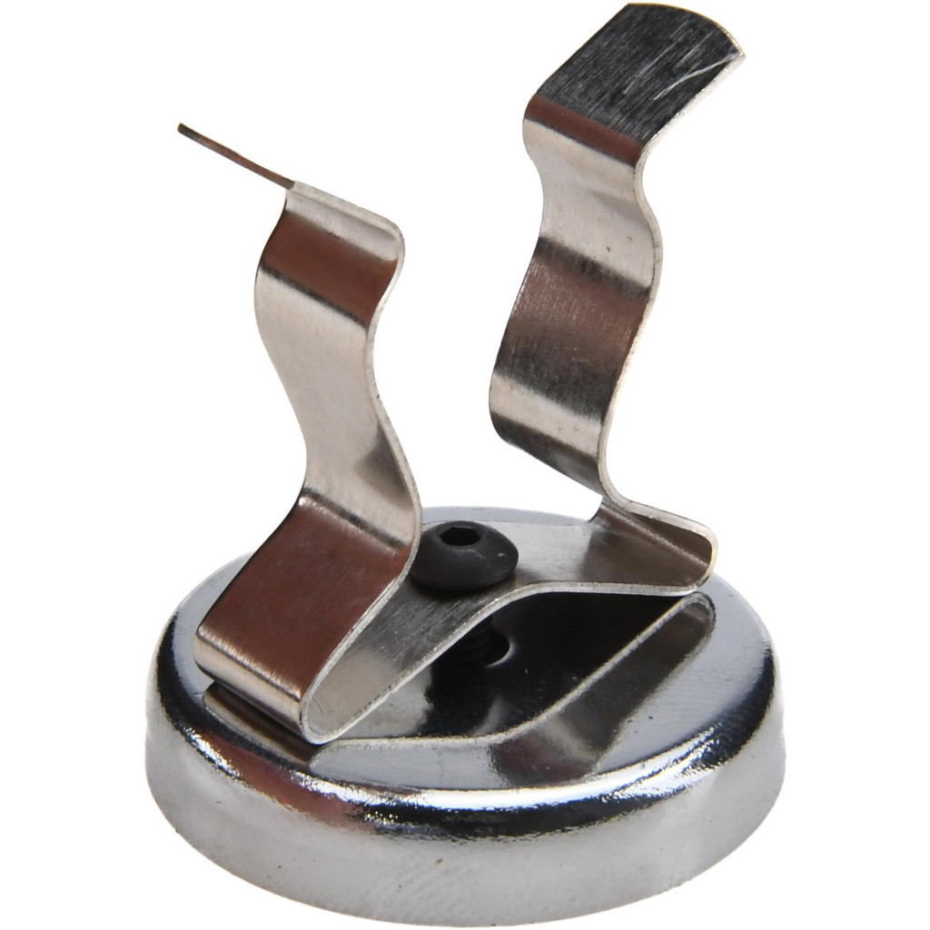 Mag-Mate 11 Lb Max Pull Force, 1-17/32" Overall Height, 1.41" Dia, Ceramic Cup Magnet - Clamp Style, 3/4" Clamp Opening, Chrome Plated