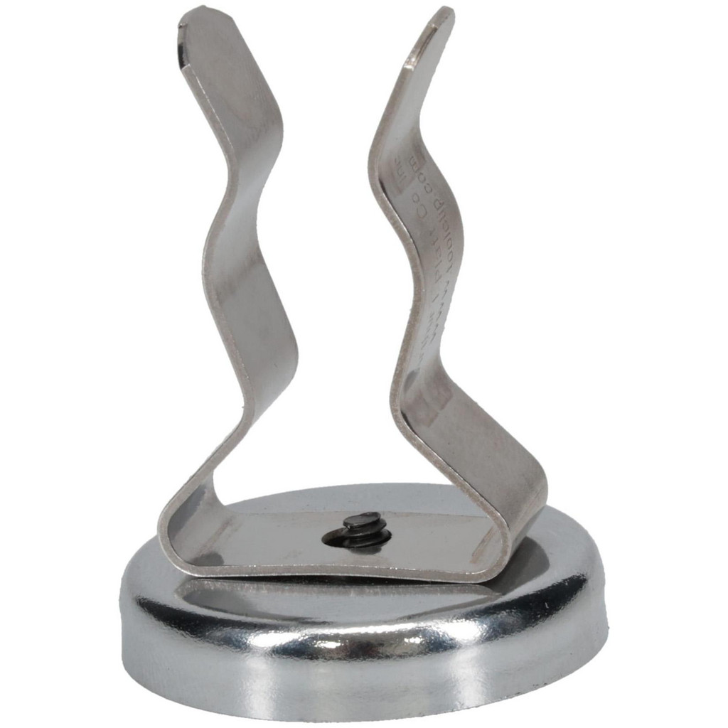 Mag-Mate 11 Lb Max Pull Force, 1-29/32" Overall Height, 1.41" Dia, Ceramic Cup Magnet - Clamp Style, 7/8" Clamp Opening, Chrome Plated