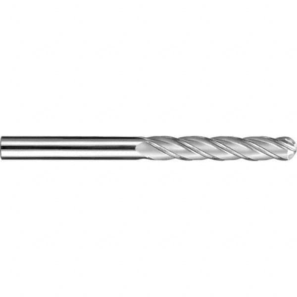 SGS 31766 Square End Mill: 1/2 Dia, 2 LOC, 1/2 Shank Dia, 4-1/2 OAL, 4 Flutes, Solid Carbide Image