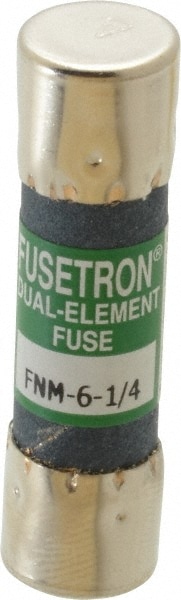 Cartridge Time Delay Fuse: 6.25 A, 10.3 mm Dia