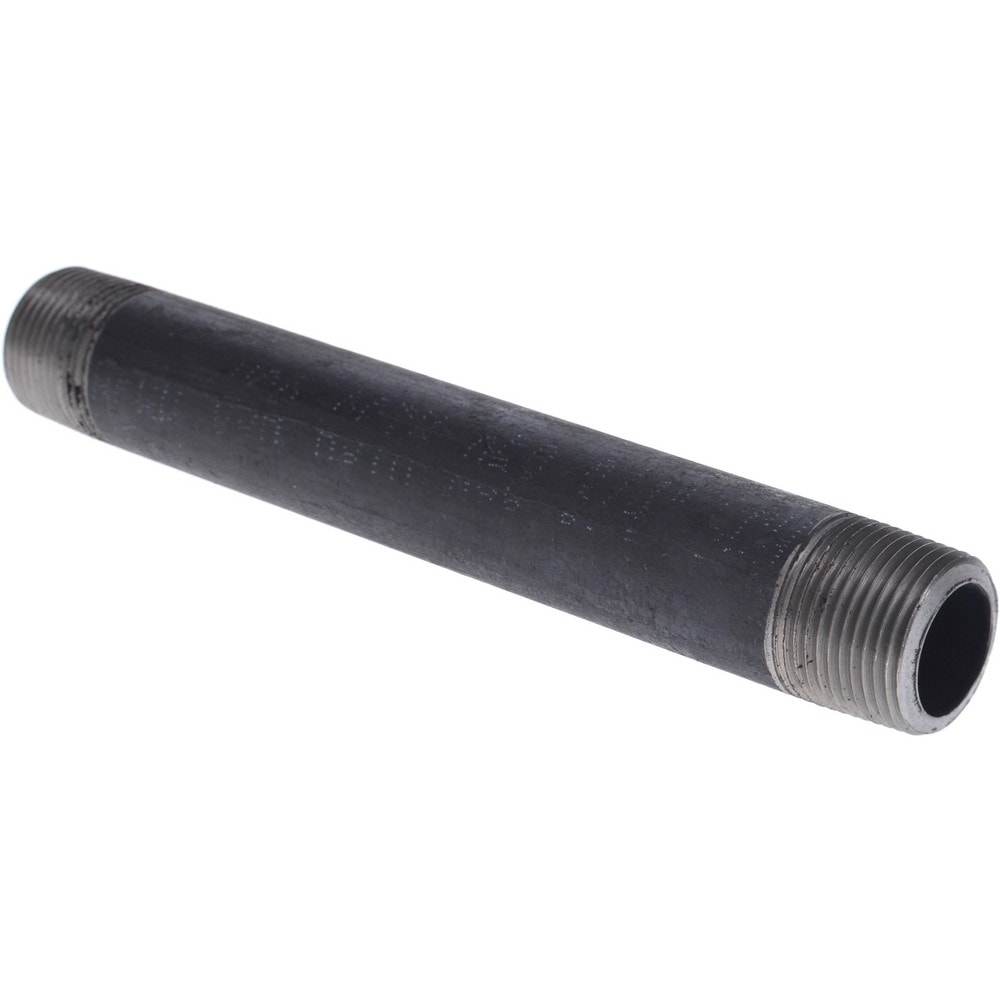 Black Pipe Nipple: 3/4" Dia x 7" Long, Schedule 80