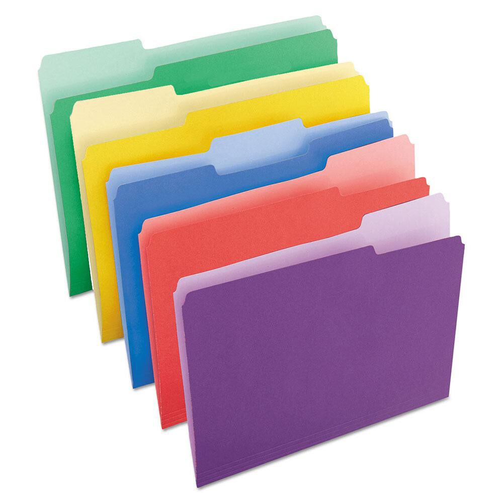 UNIVERSAL - Colored Folder with Single-Ply Tab: Letter, Blue, Green ...