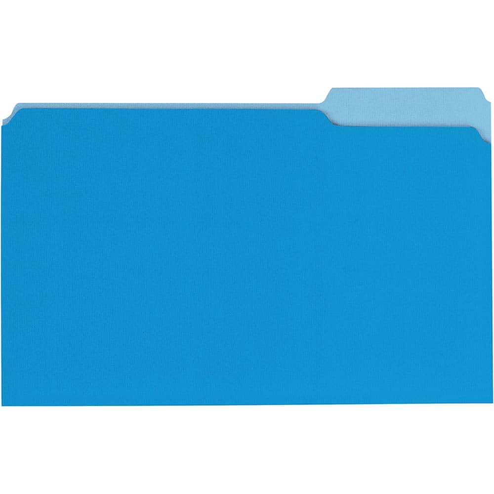 Universal UNV10521 Colored Folder with Single-Ply Tab: Legal, Blue, 100/Pack 