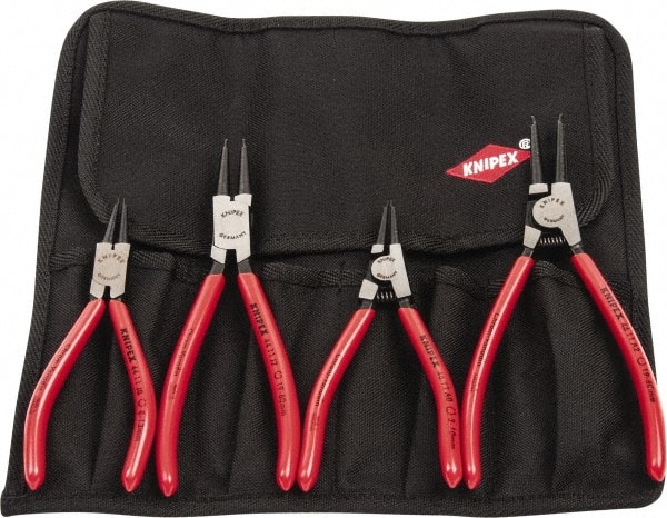 Knipex 9K 00 19 53 US 4 Piece, 5/16 to 2-1/2" Bore, 1/8 to 2-1/2" Shaft, Internal/External Retaining Ring Pliers Set 