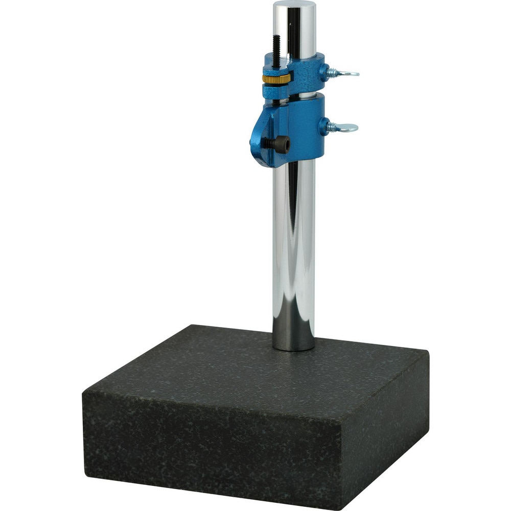 Indicator Transfer & Comparator Gage Stands; Arm Style: Post (Fixed Upright) ; Stand Type: Stand with Surface Plate ; Material: Steel; Granite ; Base Shape: Square ; Fine Adjustment: Yes ; Includes Anvil: Yes