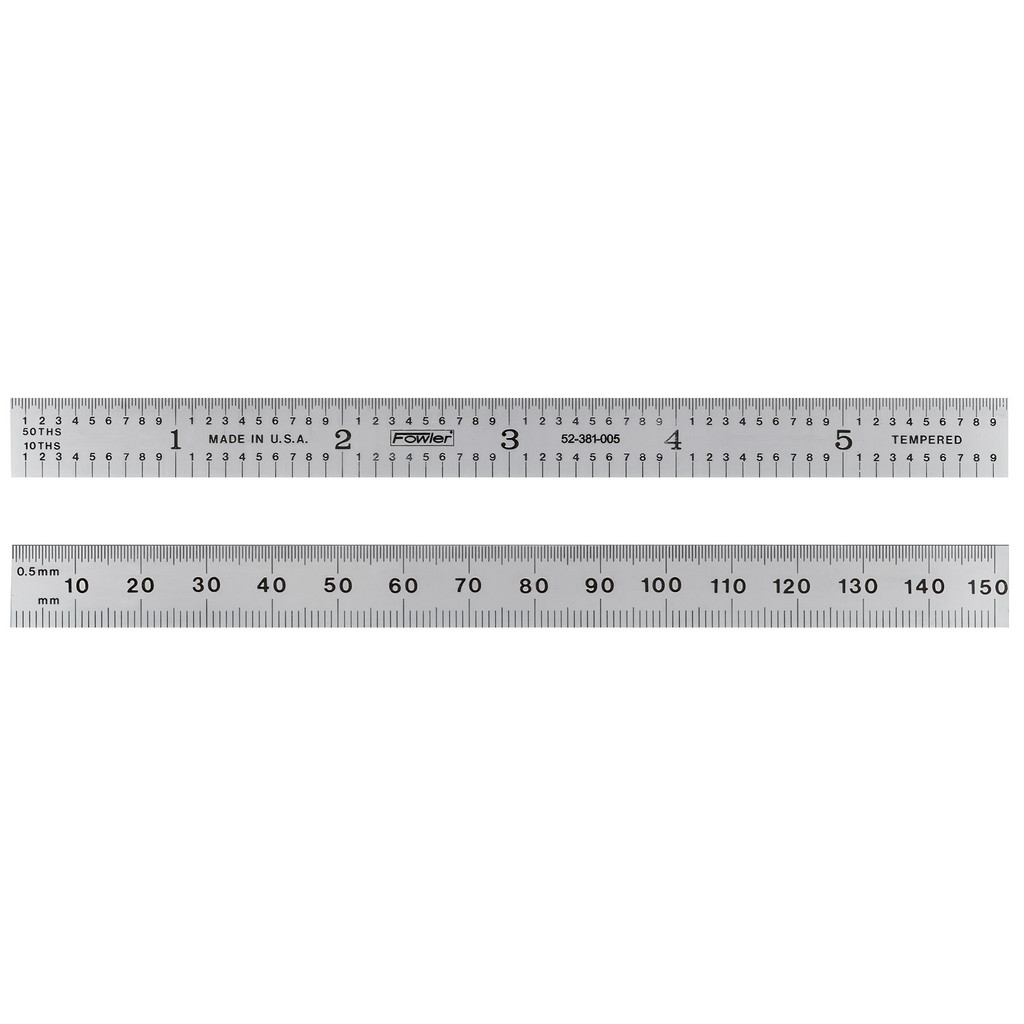 Ruler Graduation Inches Fowler - Steel Rules: Material: Steel; Graduation: 0.50; 1.00 ...