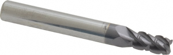 ProMax 120-01424 Corner Radius End Mill: 0.2188" Dia, 3/8" LOC, 0.02" Radius, 4 Flutes, Solid Carbide Image