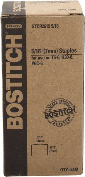 Construction Staple: 7/16" Wide, 1/4" Long, 24 Gauge