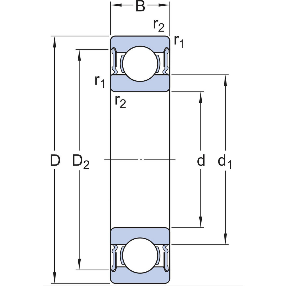SKF Thin Section Ball Bearing 40 mm Bore Dia, 62 mm OD, 12 mm OAW