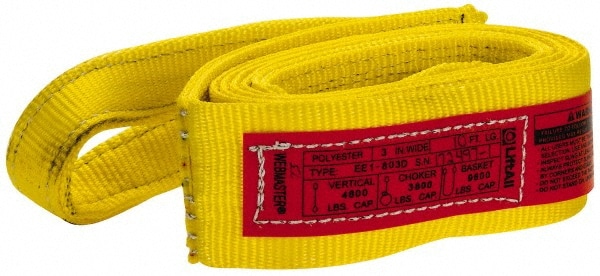 Lift-All EE1803DFX10 Eye & Eye Sling: 3" Wide, 10 Long, 9,600 lb Vertical, Polyester Image