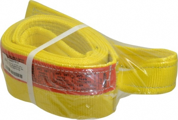 Lift-All EE1804DTX10 Eye & Eye Sling: 4" Wide, 10 Long, 12,800 lb Vertical, Polyester Image