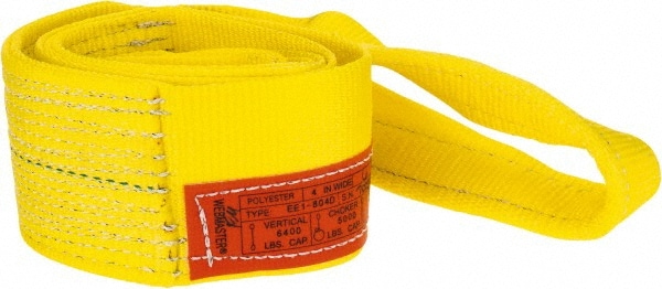 Lift-All EE1804DFX6 Eye & Eye Sling: 4" Wide, 6 Long, 12,800 lb Vertical, Polyester Image