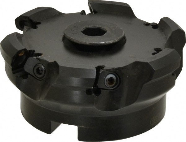 Seco 3268 3.94" Cut Diam, 1-1/2" Arbor Hole, 0.197" Max Depth of Cut, 43° Indexable Chamfer & Angle Face Mill 