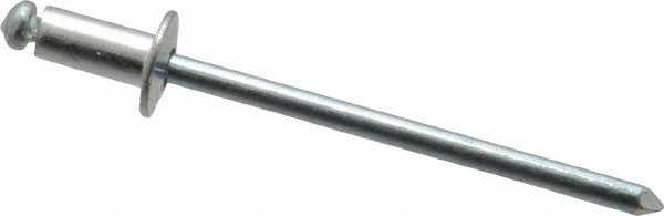 Open End Blind Rivet: Size 42, Dome Head, Aluminum Body, Steel Mandrel