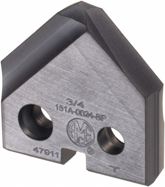 Spade Drill Insert: 3/4" Dia, Seat Size 1, Cobalt, 90 ° Point