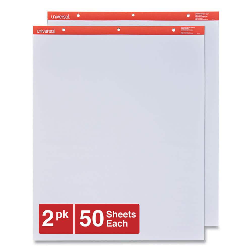 Universal UNV35600 Carton of 2 Easel Pads, 50 Sheets per Pad, White, 27 x 34 Sheets 