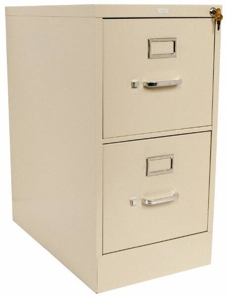 Hon HON512PL Vertical File Cabinet: 2 Drawers, Steel, Putty 