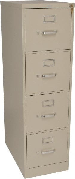 Hon HON514PL Vertical File Cabinet: 4 Drawers, Steel, Putty 