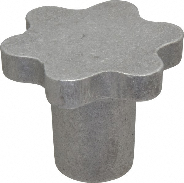 Scalloped Knob: 2" Head Dia, 6 Points, Aluminum