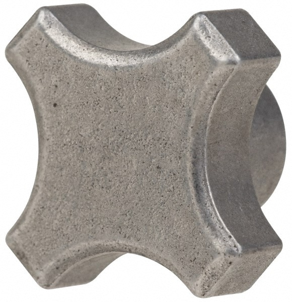 Lobed Knob: 1-1/8" Head Dia, 4 Points, Steel