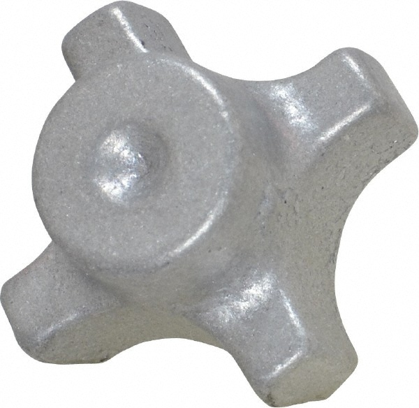Lobed Knob: 1-1/8" Head Dia, 4 Points, Aluminum