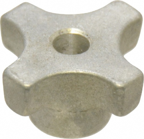 Lobed Knob: 1-1/8" Head Dia, 4 Points, Aluminum