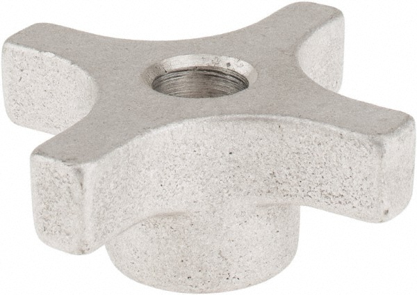 Lobed Knob: 3" Head Dia, 4 Points, Aluminum