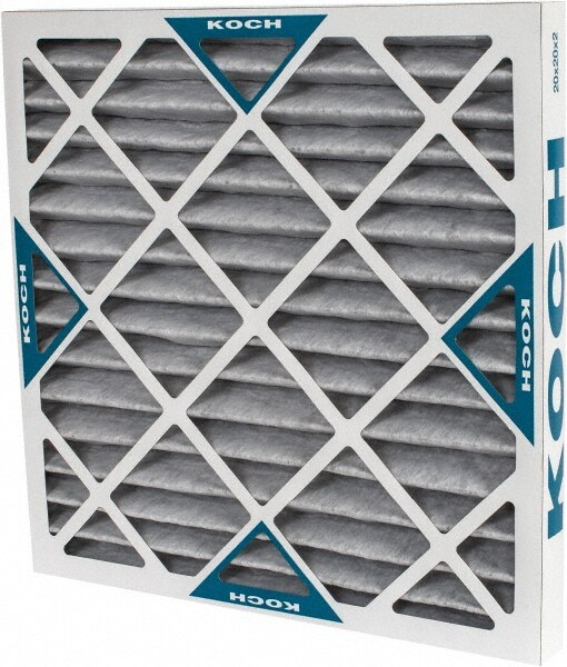 Pleated Air Filter: 20 x 20 x 2", MERV 8, 70% Efficiency, Wire-Backed Pleated