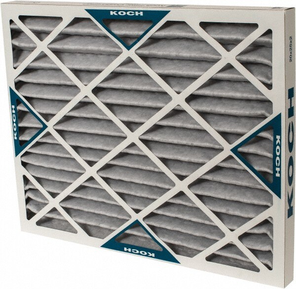 Pleated Air Filter: 20 x 25 x 2", MERV 8, 70% Efficiency, Wire-Backed Pleated