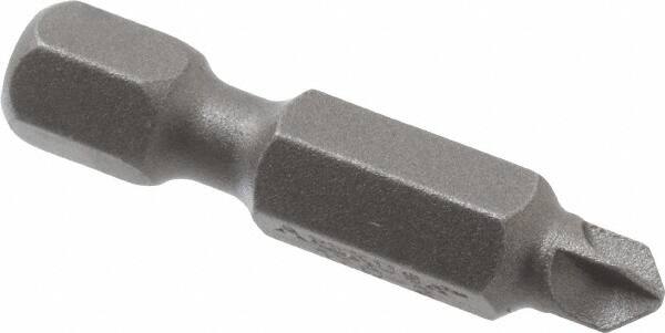 Power Screwdriver Bit: #2 Phillips, #2 Torq-Set Speciality Point Size, 1/4" Hex Drive