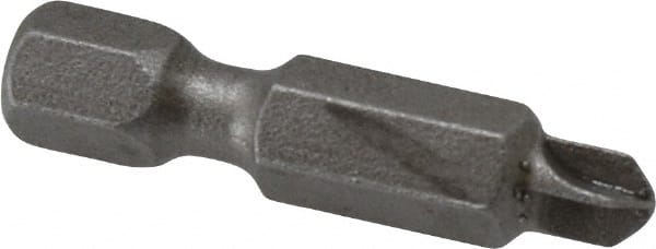 Power Screwdriver Bit: #3 Phillips, #3 Torq-Set Speciality Point Size, 1/4" Hex Drive