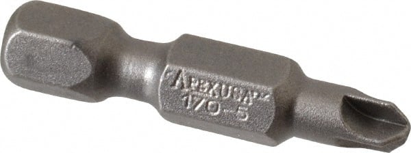 Power Screwdriver Bit: #5 Phillips, #5 Torq-Set Speciality Point Size, 1/4" Hex Drive