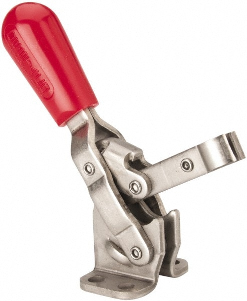 De-Sta-Co 202-SS Manual Hold-Down Toggle Clamp: Vertical, 250 lb Capacity, Solid Bar, Flanged Base Image