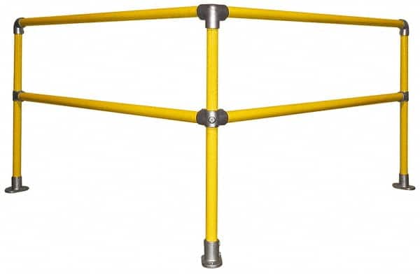Kee KWIK SC Pipe Rail Kits; Kit Style: Corner Section; Corner ; Pipe Size (Inch): 1-1/2 ; Overall Length: 6 ; Material: Steel; Steel ; Color: Yellow ; Contents: (3) Pre-assembled 42" Uprights; (4) Horizontal Rails; (3) Pre-assembled 42" Uprights; (4) Horizontal Rails 