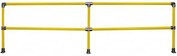 Kee KWIK SS Pipe Rail Kits; Kit Style: Straight ; Material: Steel; Steel ; Color: Yellow ; Contents: (2) Horizontal Rails; (3) Pre-assembled 42" Uprights 