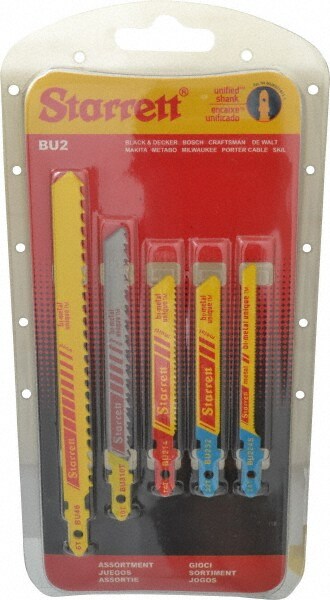 5 Piece, 3" to 5" Long, 6 to 32 Teeth per Inch, Bi-Metal Jig Saw Blade Set