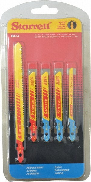 5 Piece, 3" to 5" Long, 10-14 to 32 Teeth per Inch, Bi-Metal Jig Saw Blade Set