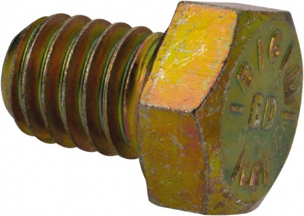 Made in North America BH038C050N Hex Head Cap Screw: 3/8-16 x 1/2", Grade 8 Steel, Zinc-Plated 