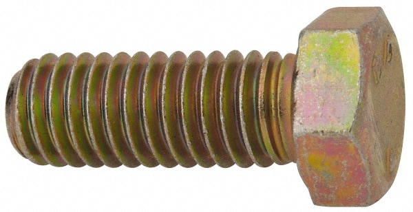 Made in North America BH038C100N Hex Head Cap Screw: 3/8-16 x 1", Grade 8 Steel, Zinc-Plated 