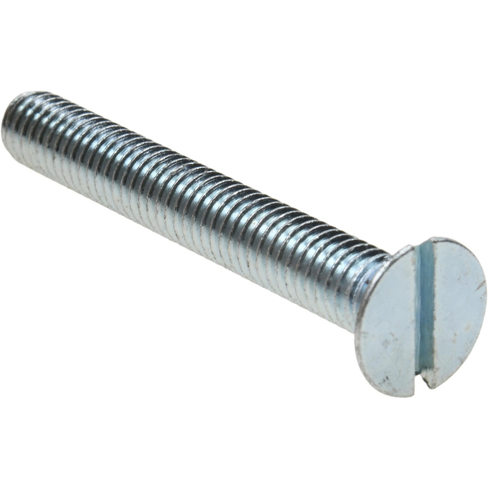 Photos - Nail / Screw / Fastener Value Collection Machine Screw: 5/16-18, 2-1/2" Overall Length, Flat Head, Slotted - Grade 2 Steel, Zinc Finish | 100-Pack |